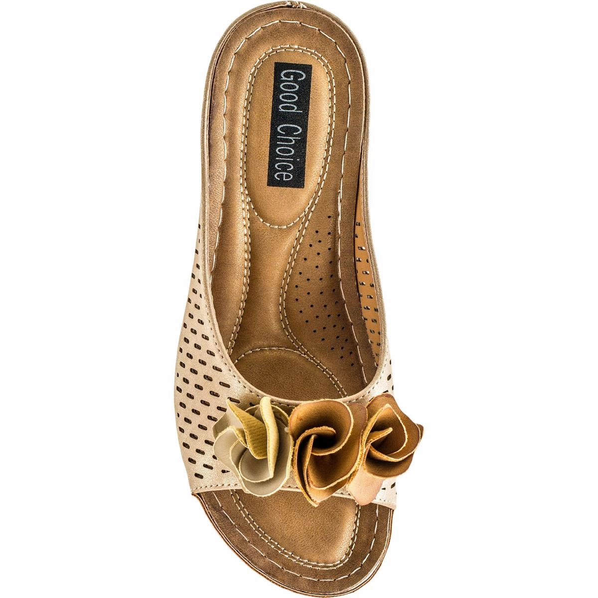 Juliet Womens Faux-Leather Perforated Wedge Sandals