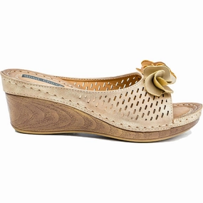 Juliet Womens Faux-Leather Perforated Wedge Sandals Summer Womens Sandals clearance