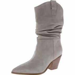 Kadon Womens Suede Slouchy Mid-Calf Boots Cheap Womens Leather Boots
