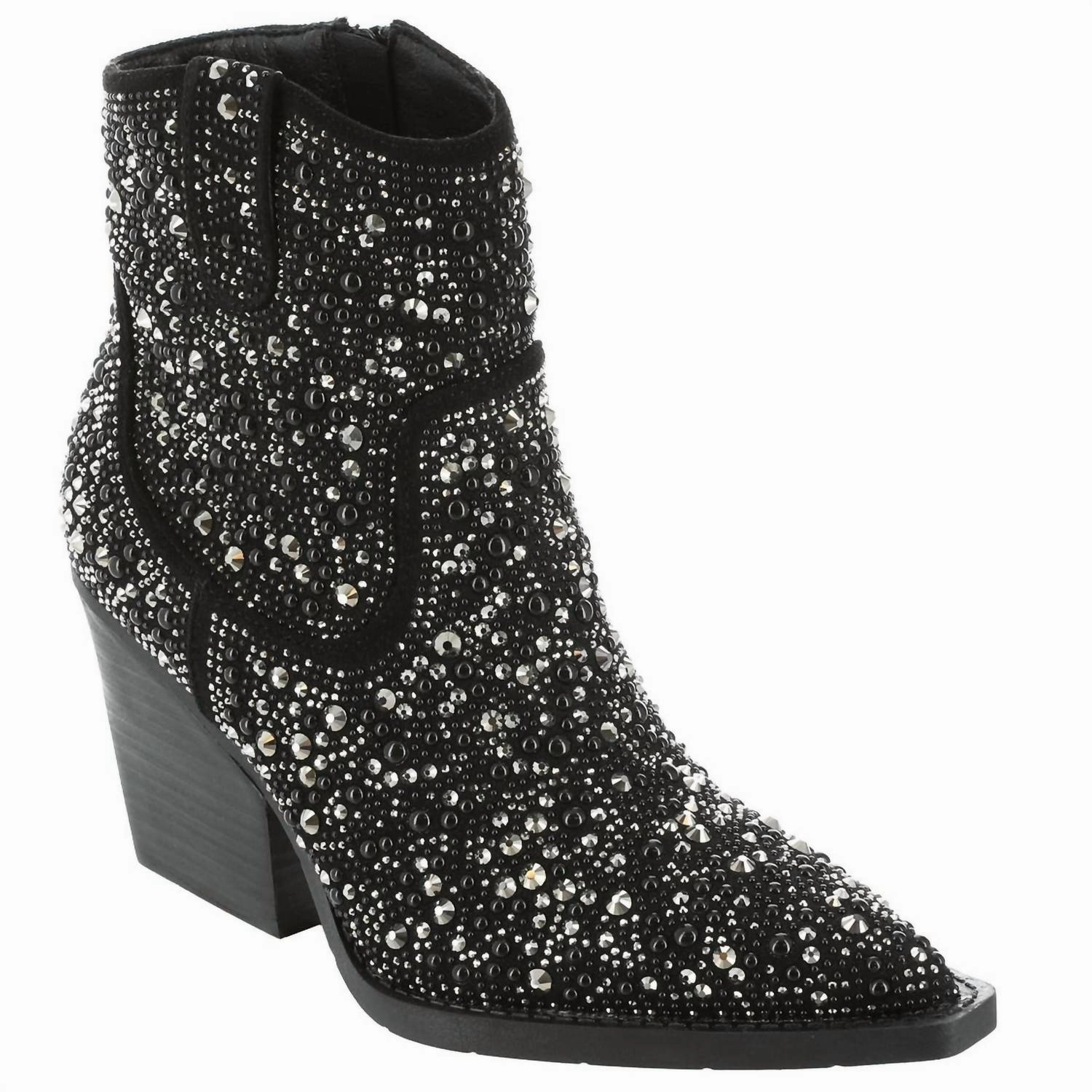 Kady Pearl Rhinestone Booties In Black Womens Boots clearance deals