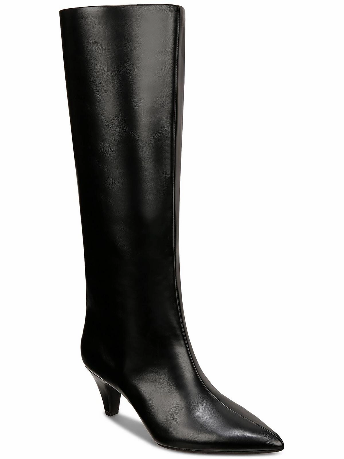 KAIAA Womens Faux Leather Kitten Heel Knee-High Boots