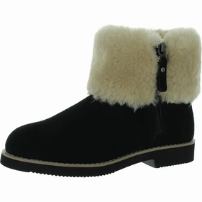 Kalliees Womens Suede Faux Fur Ankle Boots Cheap Womens Leather Boots