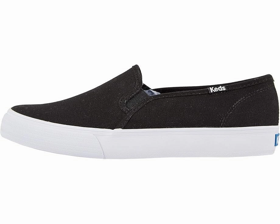 Keds Double Decker WF63480 Sneakers Women 9 Black Canvas Slip On Shoes KHD2608 (Black,9)