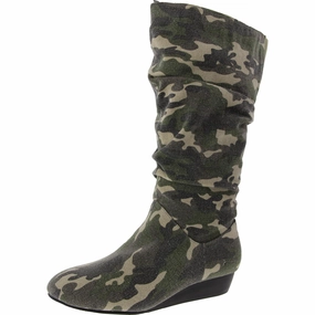 Khloe Womens Camouflage Canvas Mid-Calf Boots High-quality Womens Boots discount