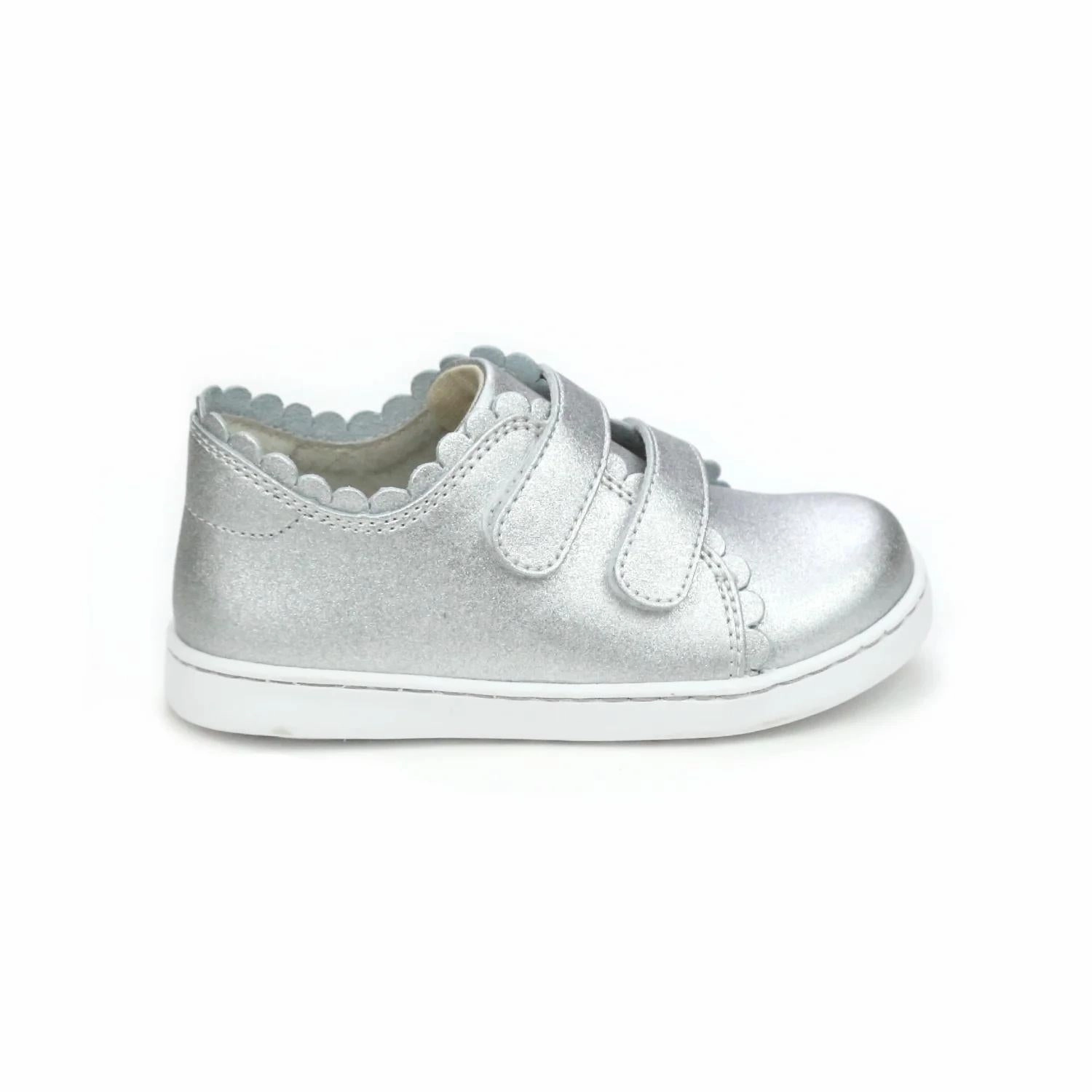 Kid's Caroline Scalloped Sneaker In Silver Girls Athletic Shoes on sale