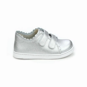 Kid's Caroline Scalloped Sneaker In Silver Girls Athletic Shoes on sale