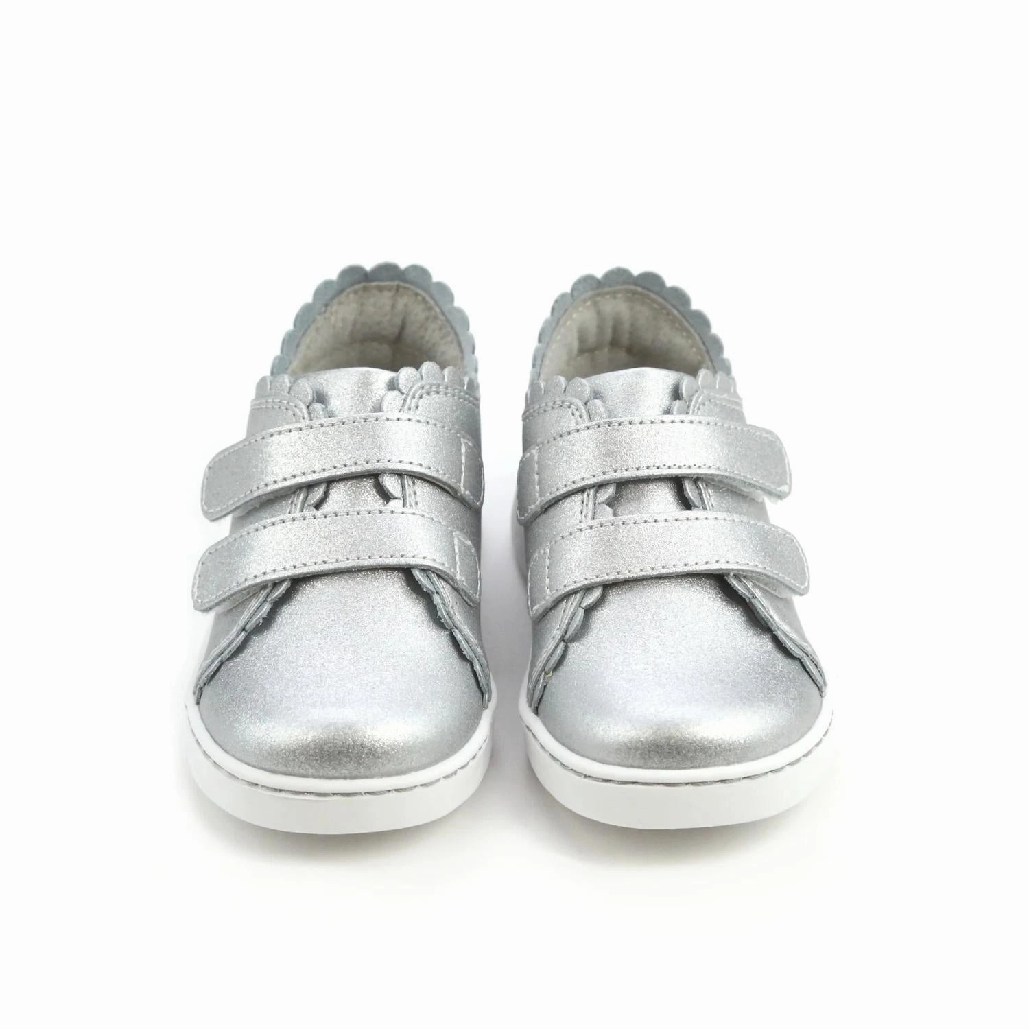 Kid's Caroline Scalloped Sneaker In Silver