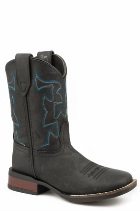 Kid's Cow Hide Oiled Boots In Black Boys Boots online deals