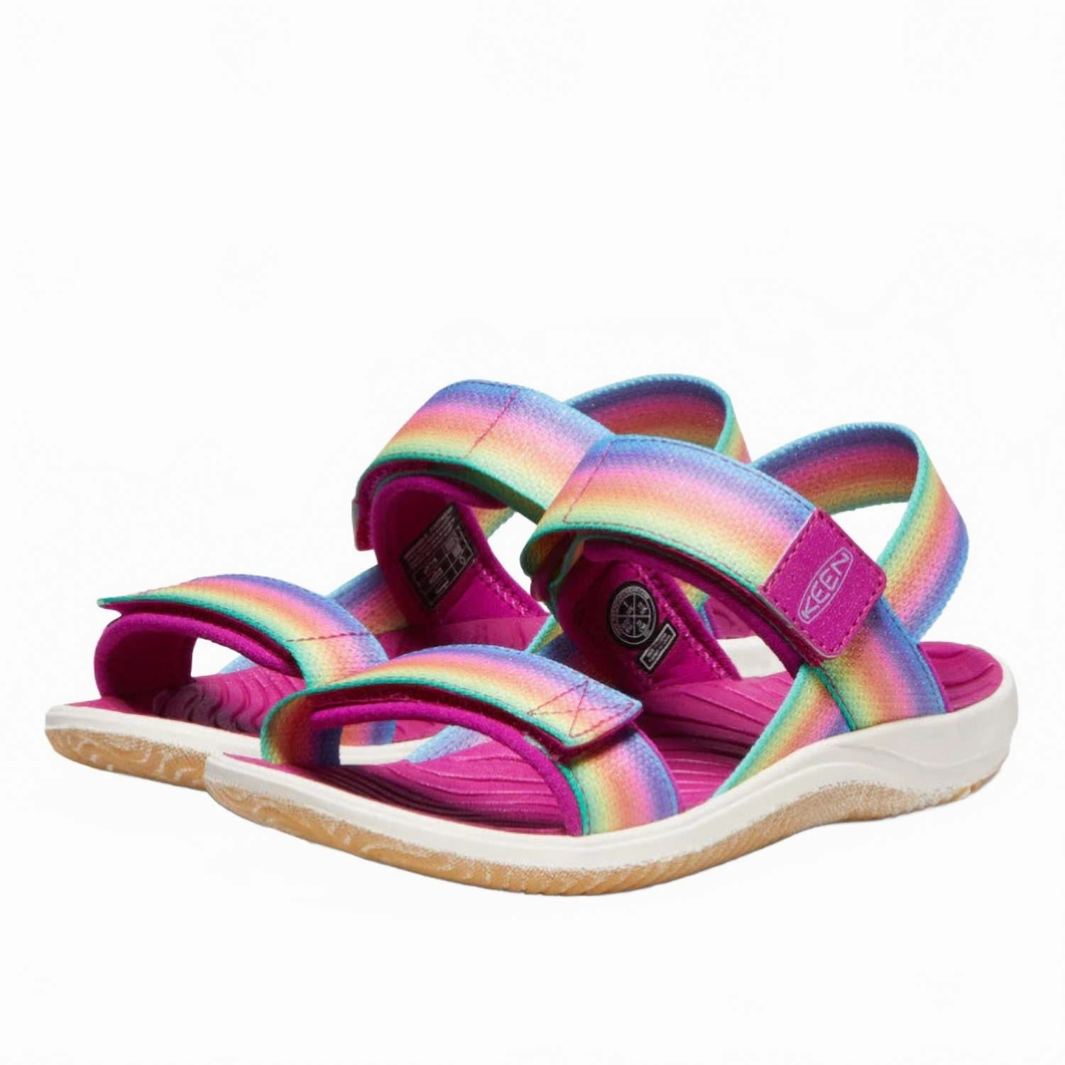 Kid's Elle Backstrap Sandals In Rainbow-Fuchsia