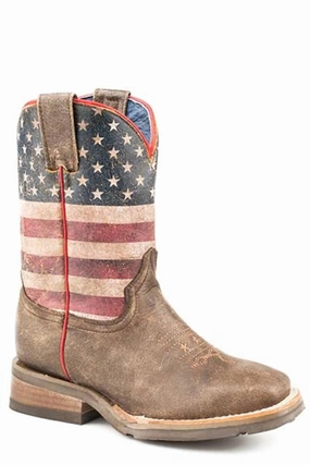 Kid's Flag Boot In Brown/multi Boys Boots online deals