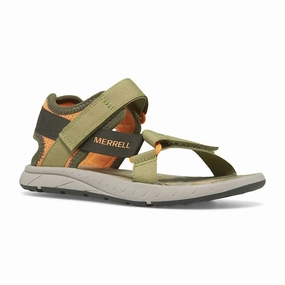 Kid's Kahuna Web Sandal In Olive/orange Boys Sandals on clearance