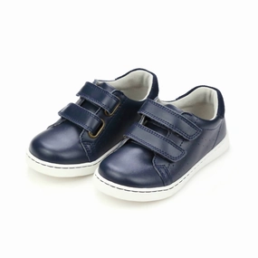 Kid's Kyle Double Velcro Sneaker In Navy Discount Boys Footwear online