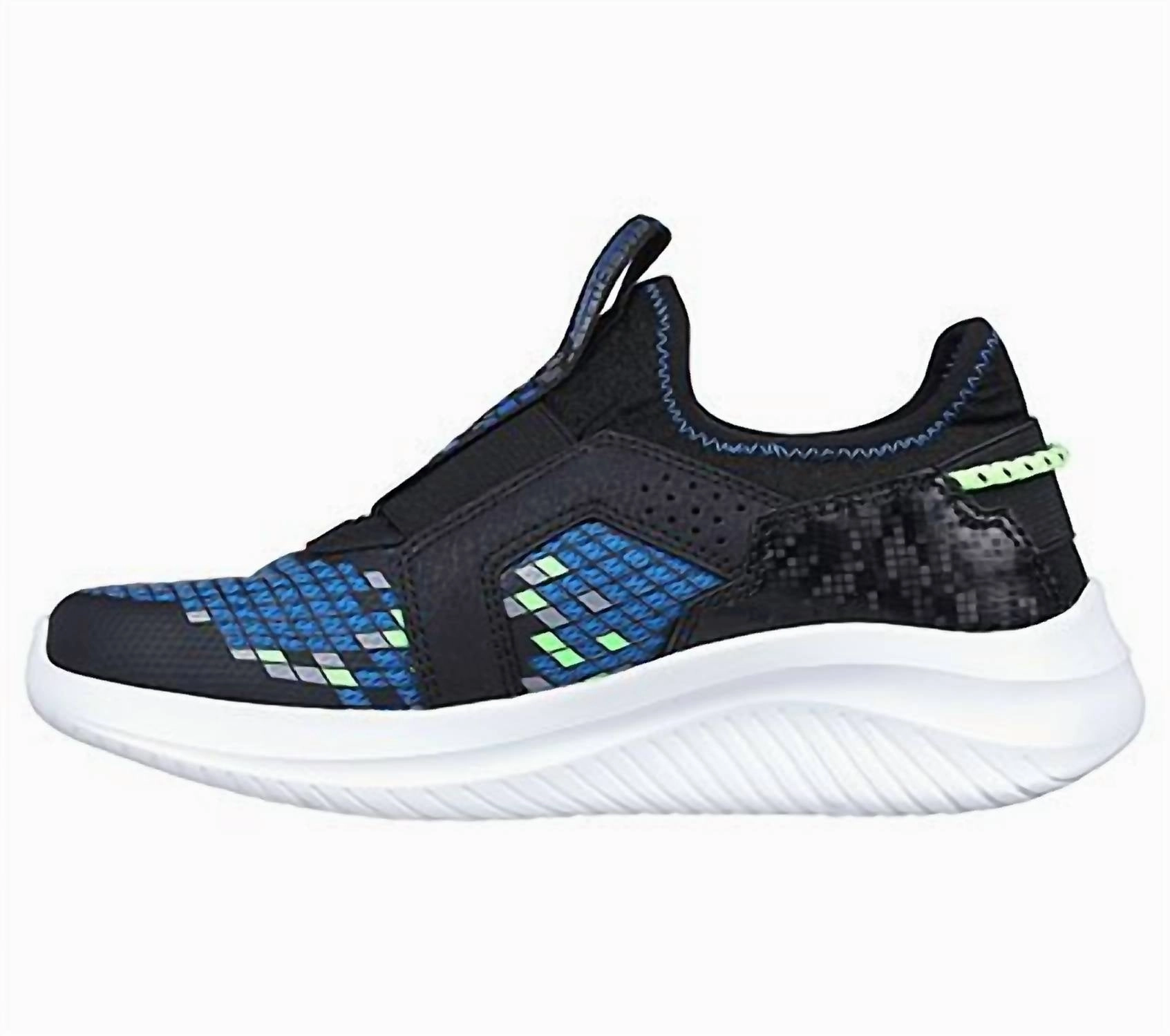 Kid's Ultra Flex 3.0 Triple Pointz Sneaker In Blue/lime