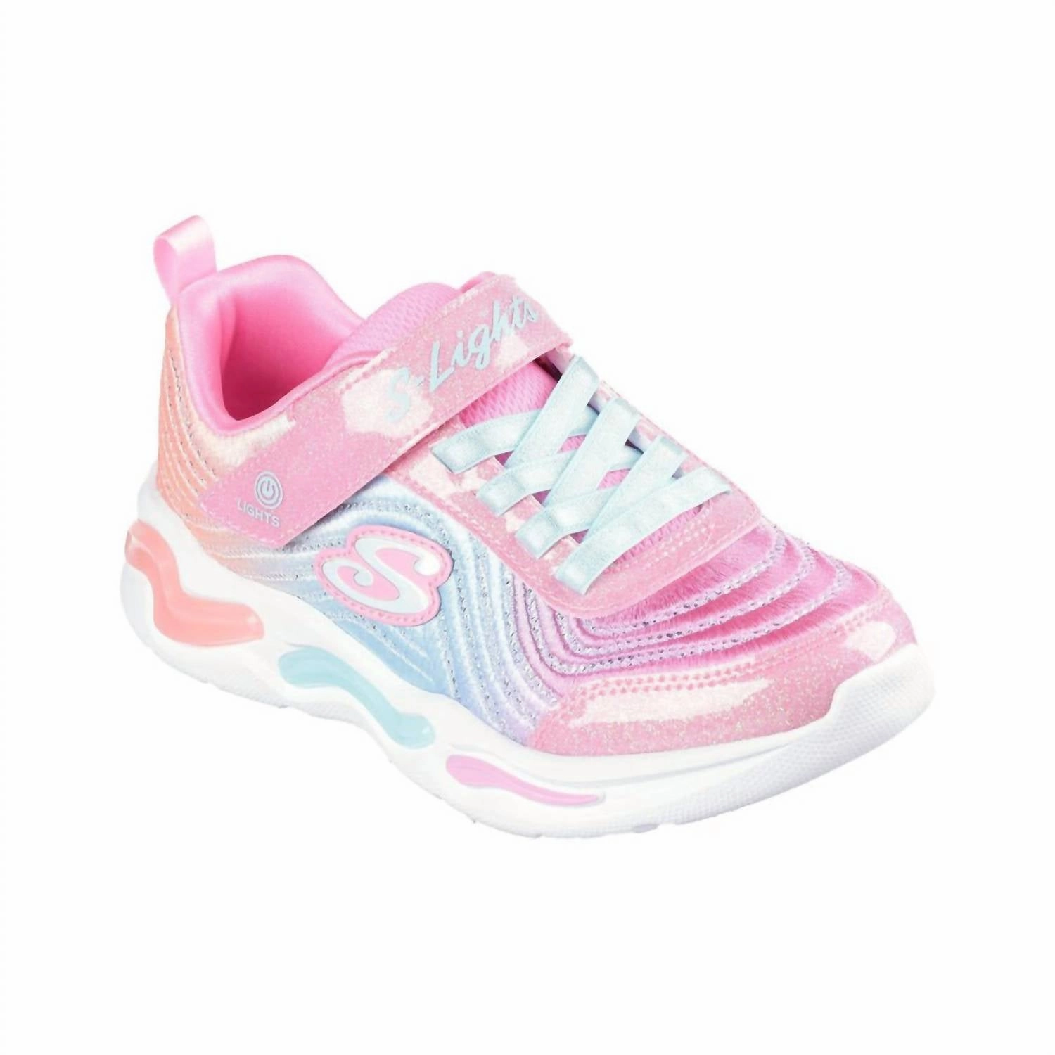 Kid's Wavy Beams Sneaker In Pink Multi Girls Athletic Shoes on sale
