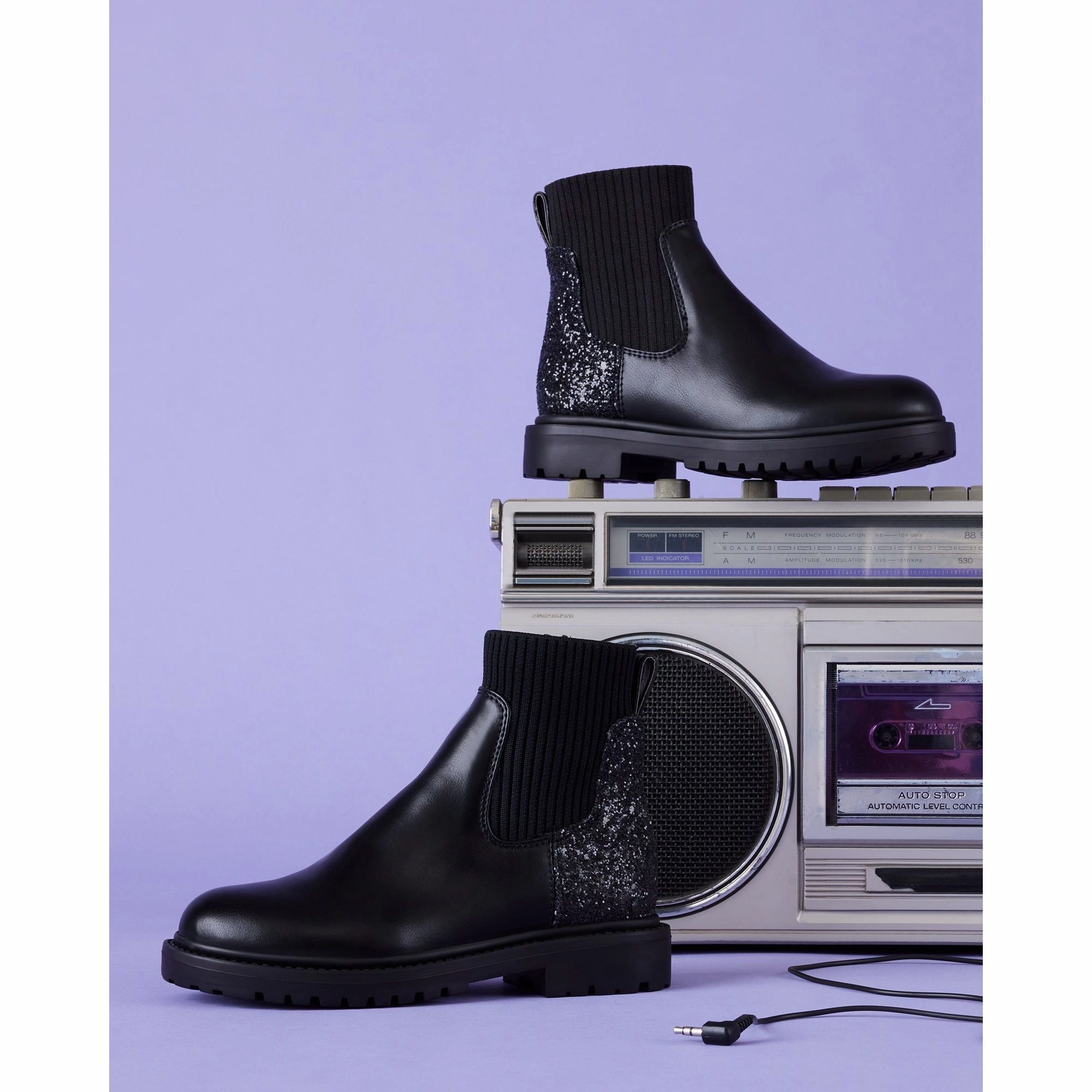 Kids' Lilyana Black Glitter