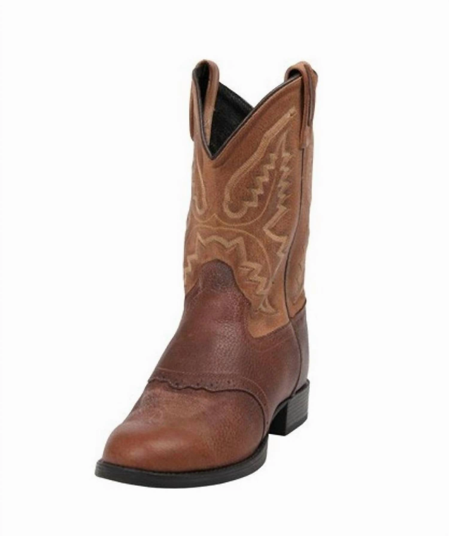 Kids Round Toe Cowboy Boots - Medium Width In Brown