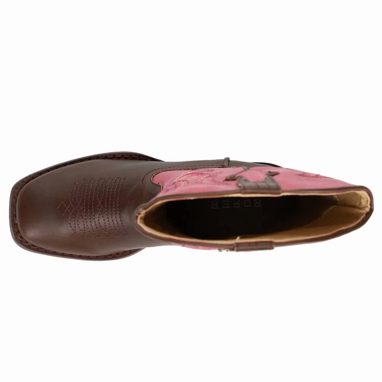 Kids Texsis Boots In Brown/pink