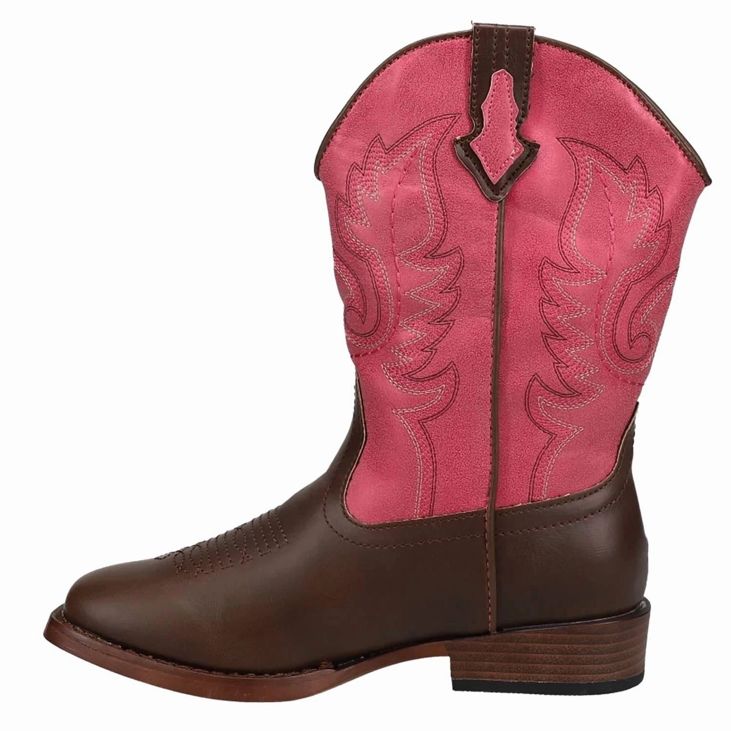 Kids Texsis Boots In Brown/pink