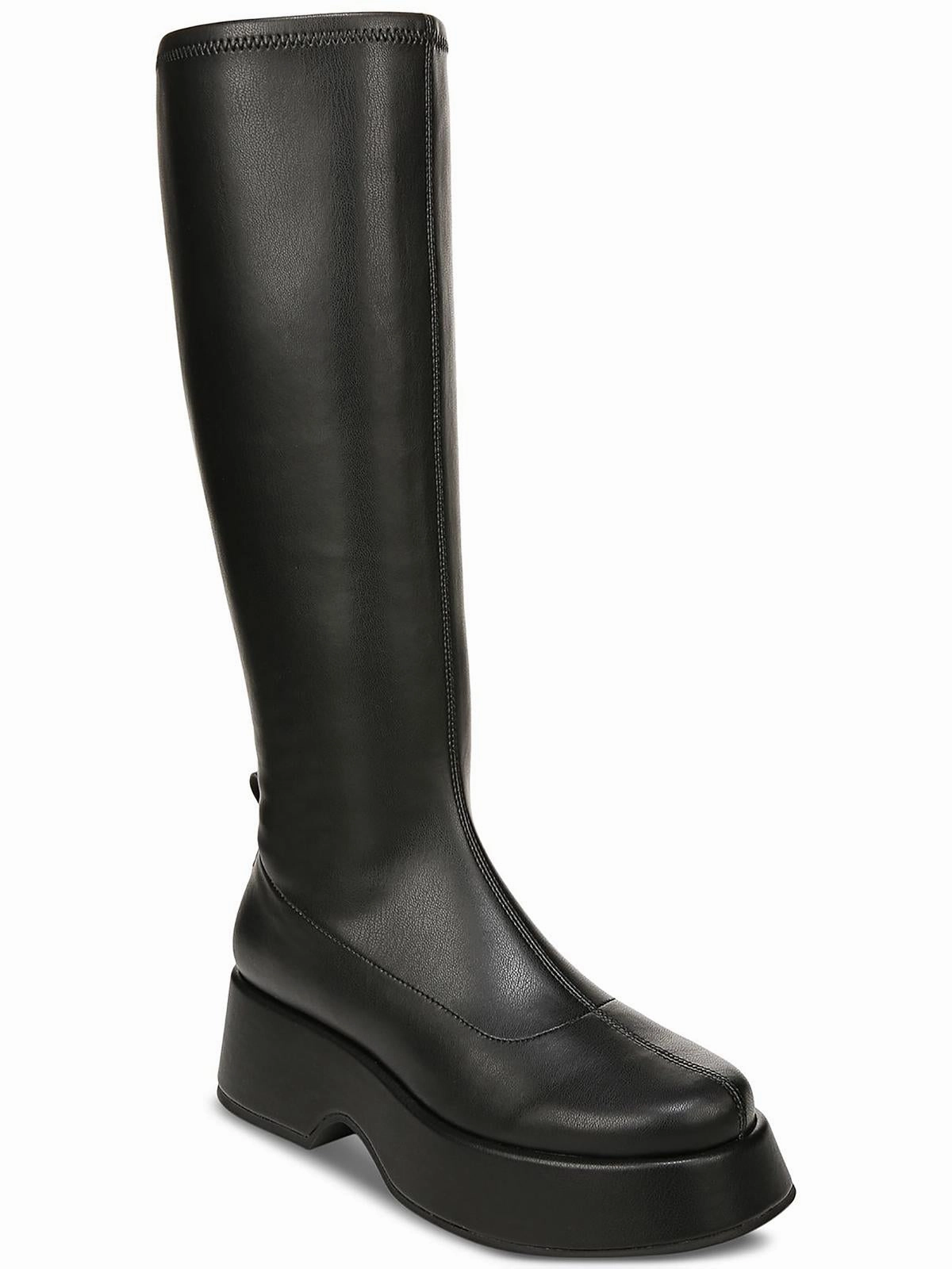 Kimberly Womens Patent Platform Knee-High Boots