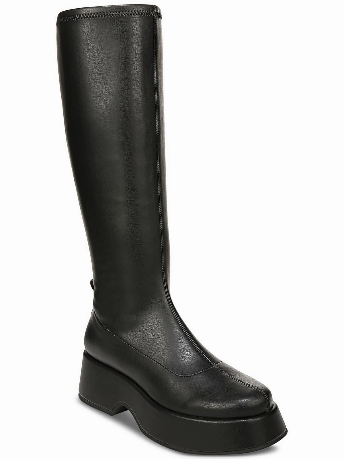 Kimberly Womens Patent Platform Knee-High Boots