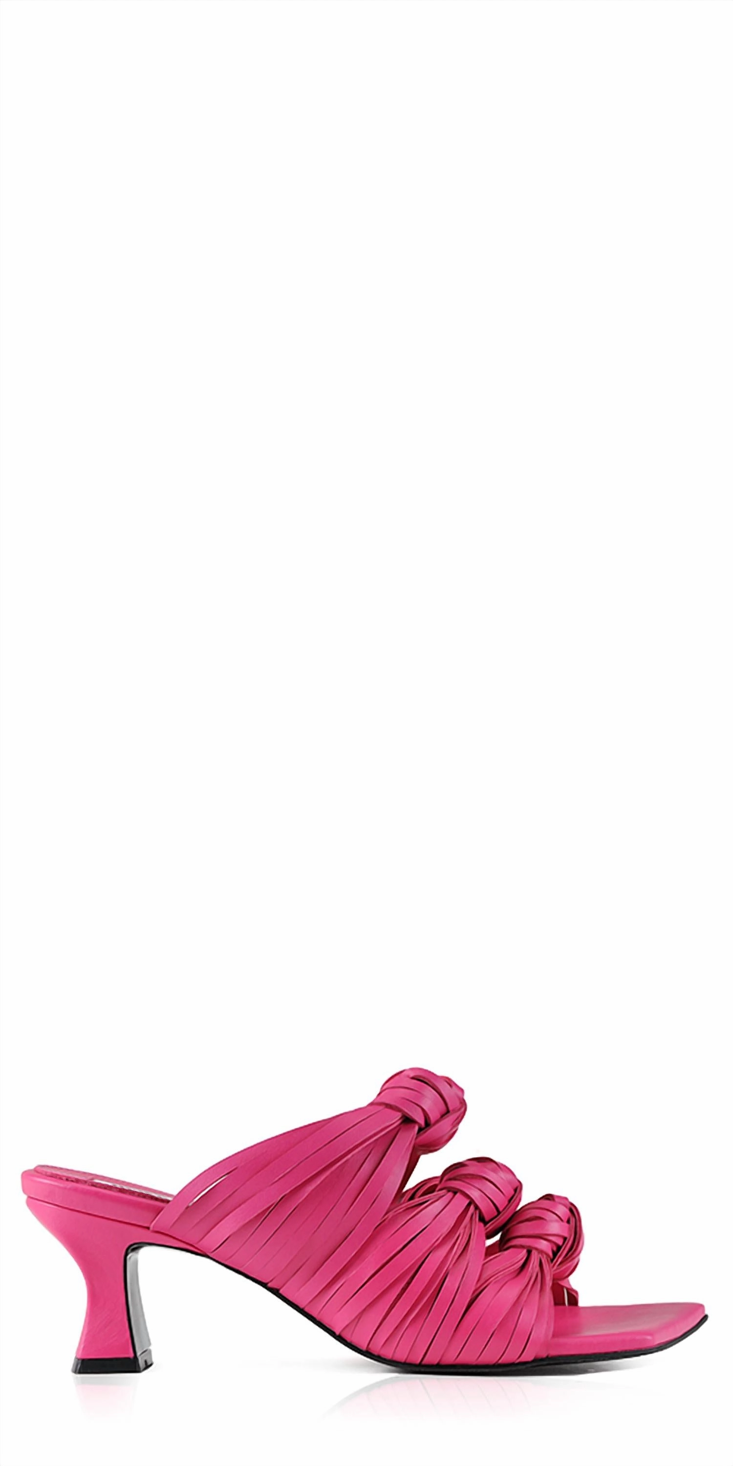 Knotted Fringe Sandals In Fuchsia Womens Beach Sandals special deal