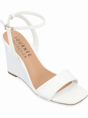 KONNA Womens Faux Leather Square Toe Wedge Sandals Promo offer on Womens Sandals