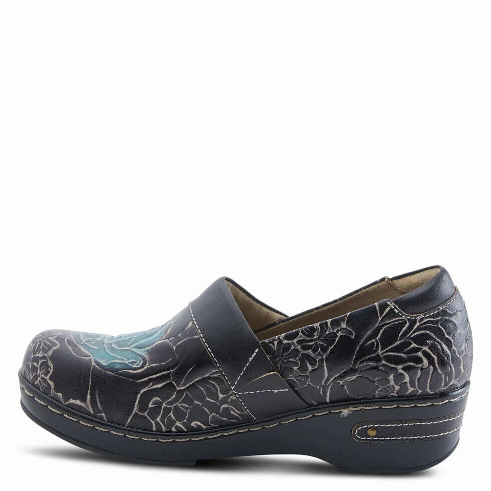L'artiste By Spring Step Elkayjay Clogs Women's EURO 35 Black Multi Shoes KHD531