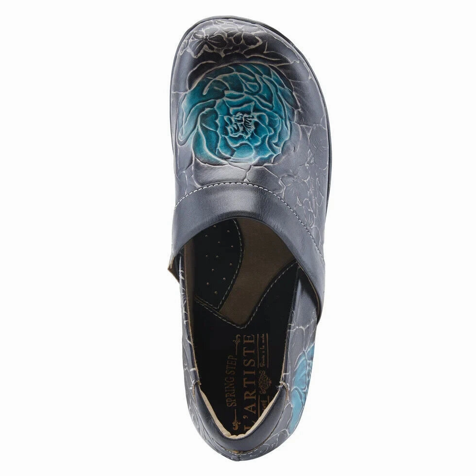 L'artiste By Spring Step Elkayjay Clogs Women's EURO 35 Black Multi Shoes KHD531