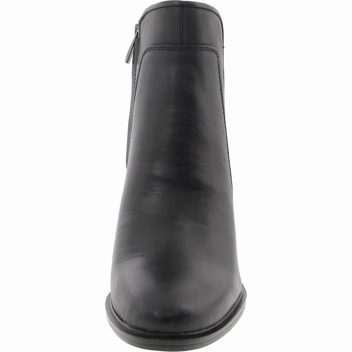 L-Gamble Womens Block Heel Leather Booties