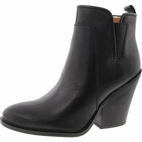 L-Gamble Womens Block Heel Leather Booties High-quality Womens Boots discount