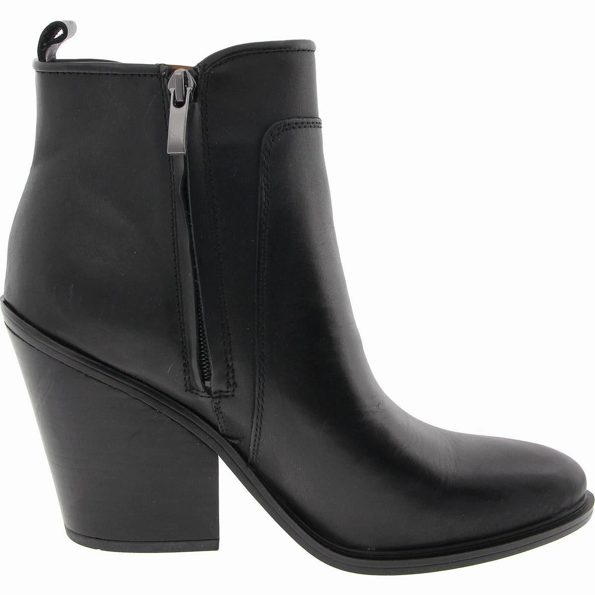 L-Gamble Womens Block Heel Leather Booties