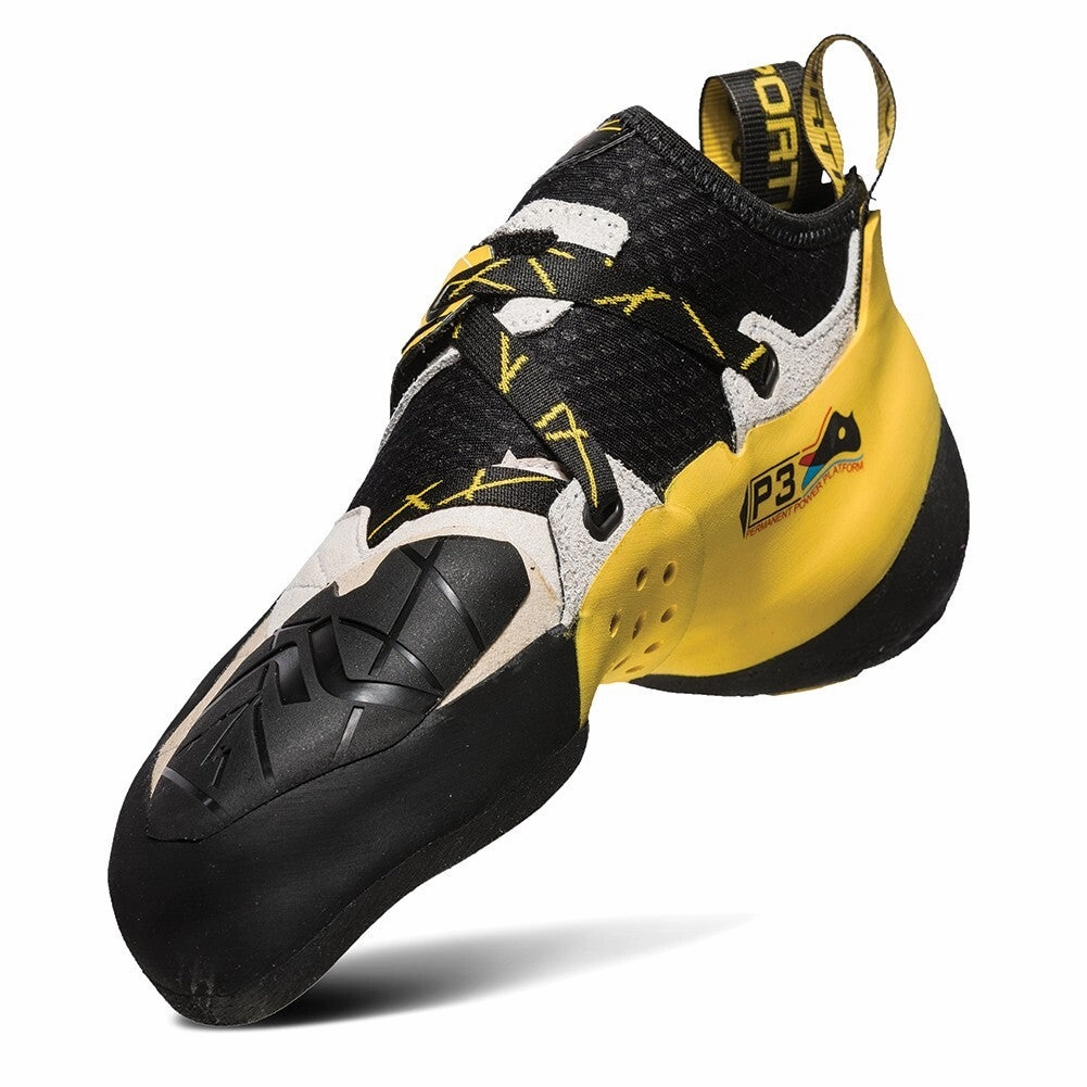 La Sportiva Solution ZFCS013 Men's Black White Leather Climbing Shoes DWA174 (Black,44.5)