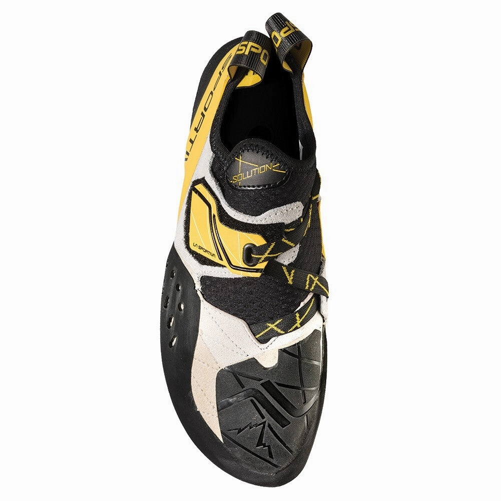 La Sportiva Solution ZFCS013 Men's Black White Leather Climbing Shoes DWA174 (Black,44.5)