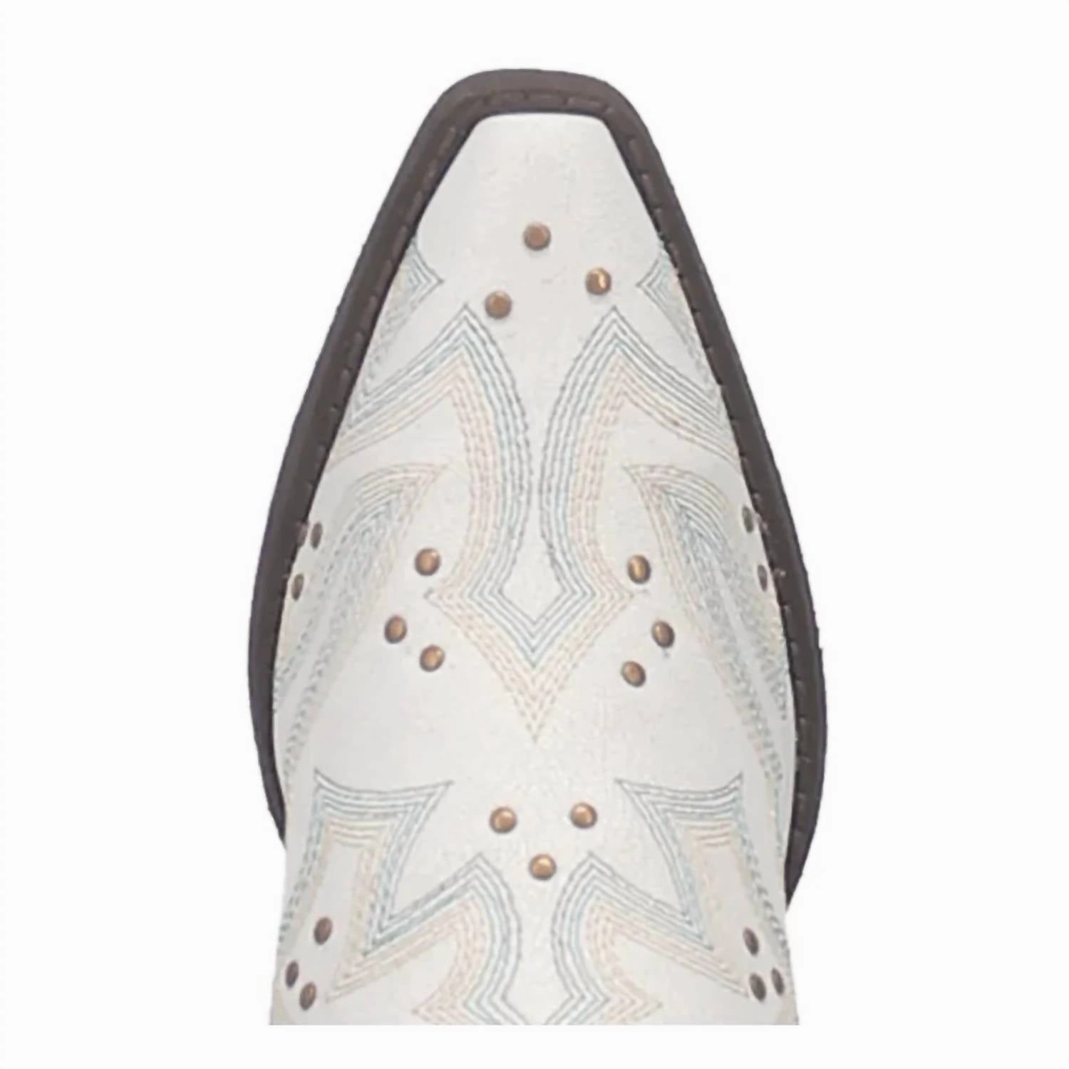 Ladies Adrian Snip Toe Western Cowboy Boot In White
