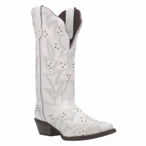 Ladies Adrian Snip Toe Western Cowboy Boot In White Affordable Womens Boots online