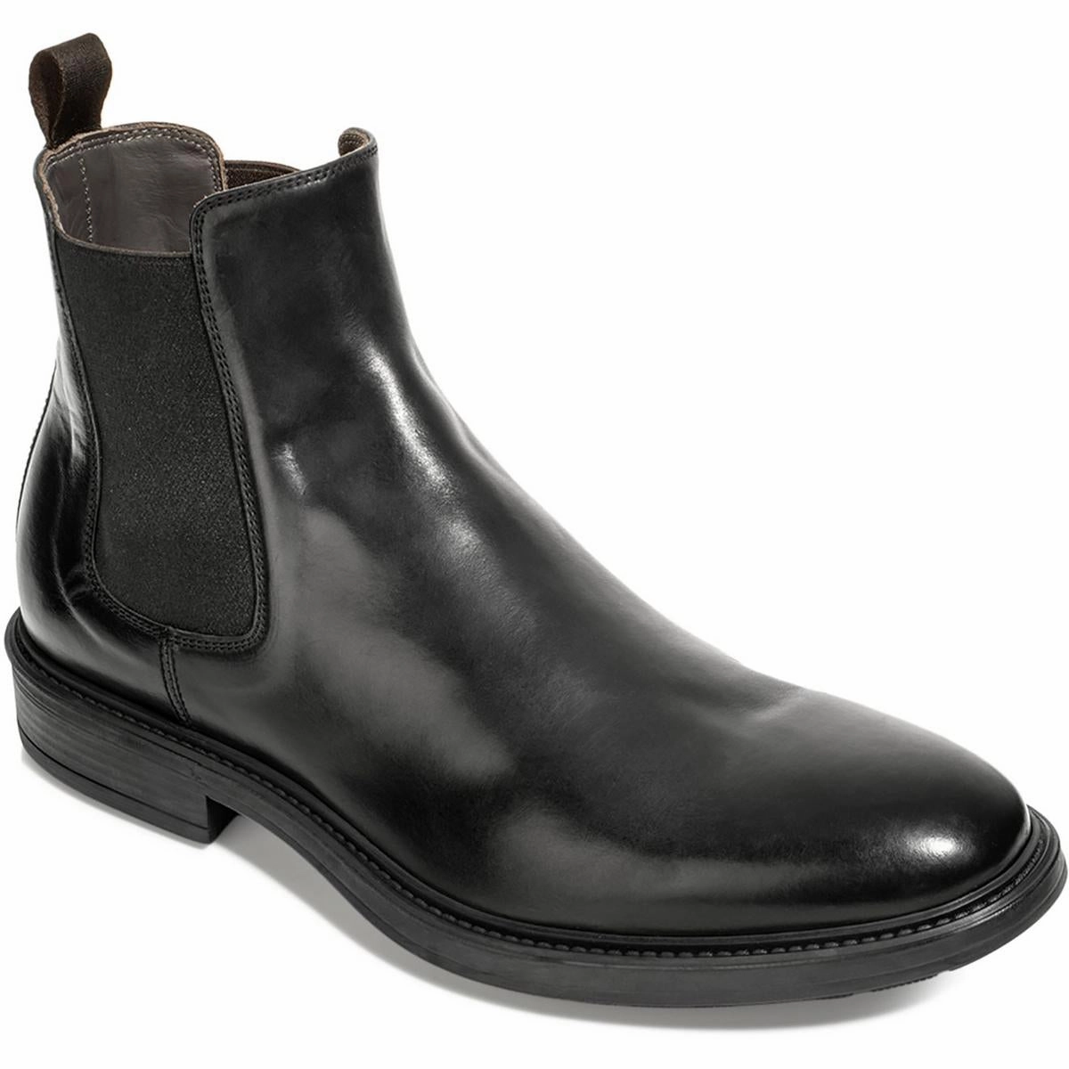 LARGO Mens Laceless Leather Chukka Boots