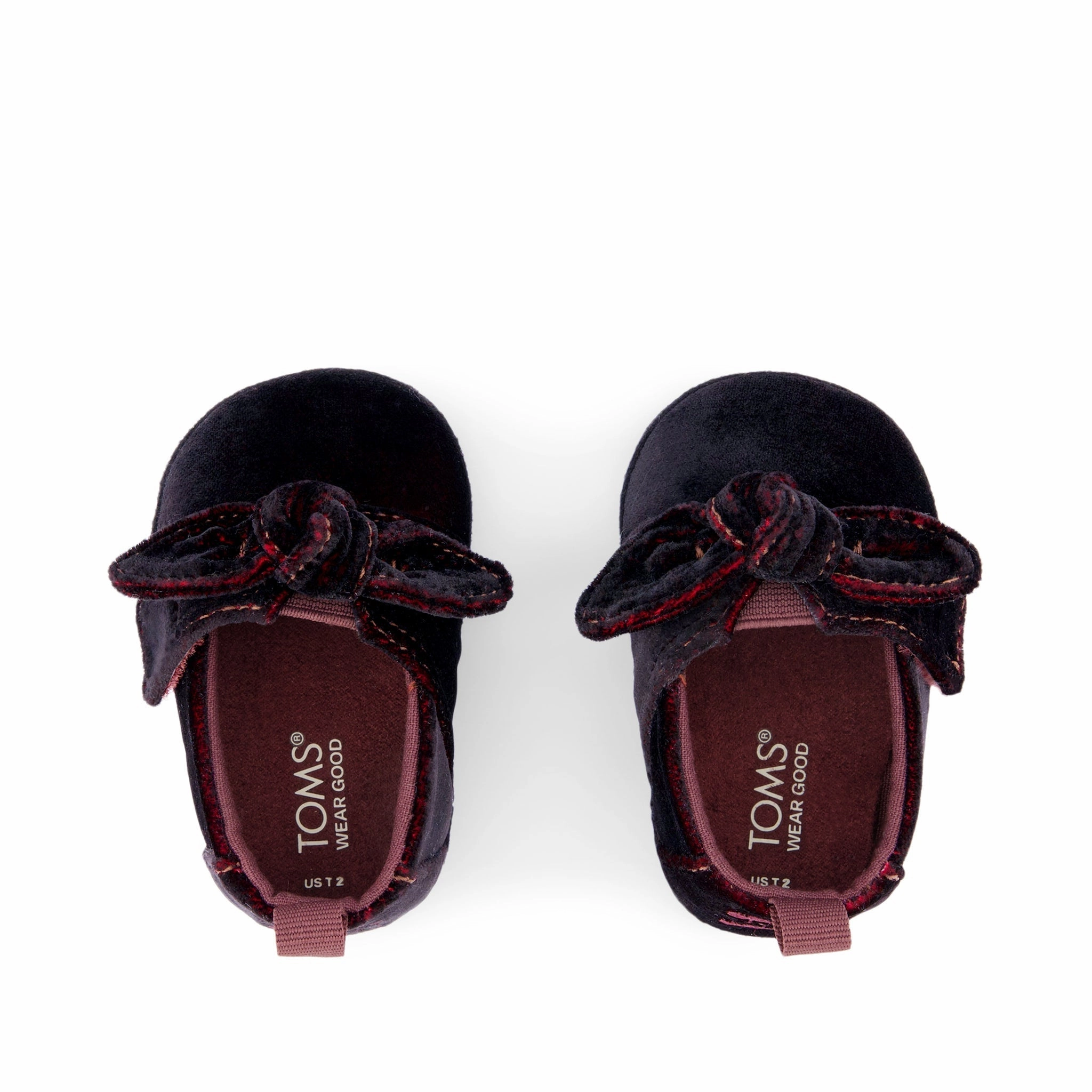 Layette Alpargata Burgundy Velvet Toddler Crib Shoe