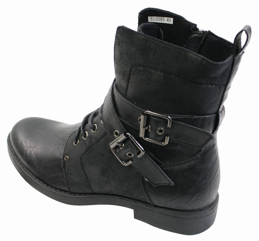 Leather Ankle Boots With Buckle