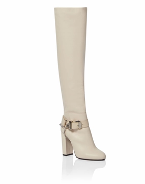 Leather Boots High Heels High Embossed Hexagon Womens Boots clearance offers
