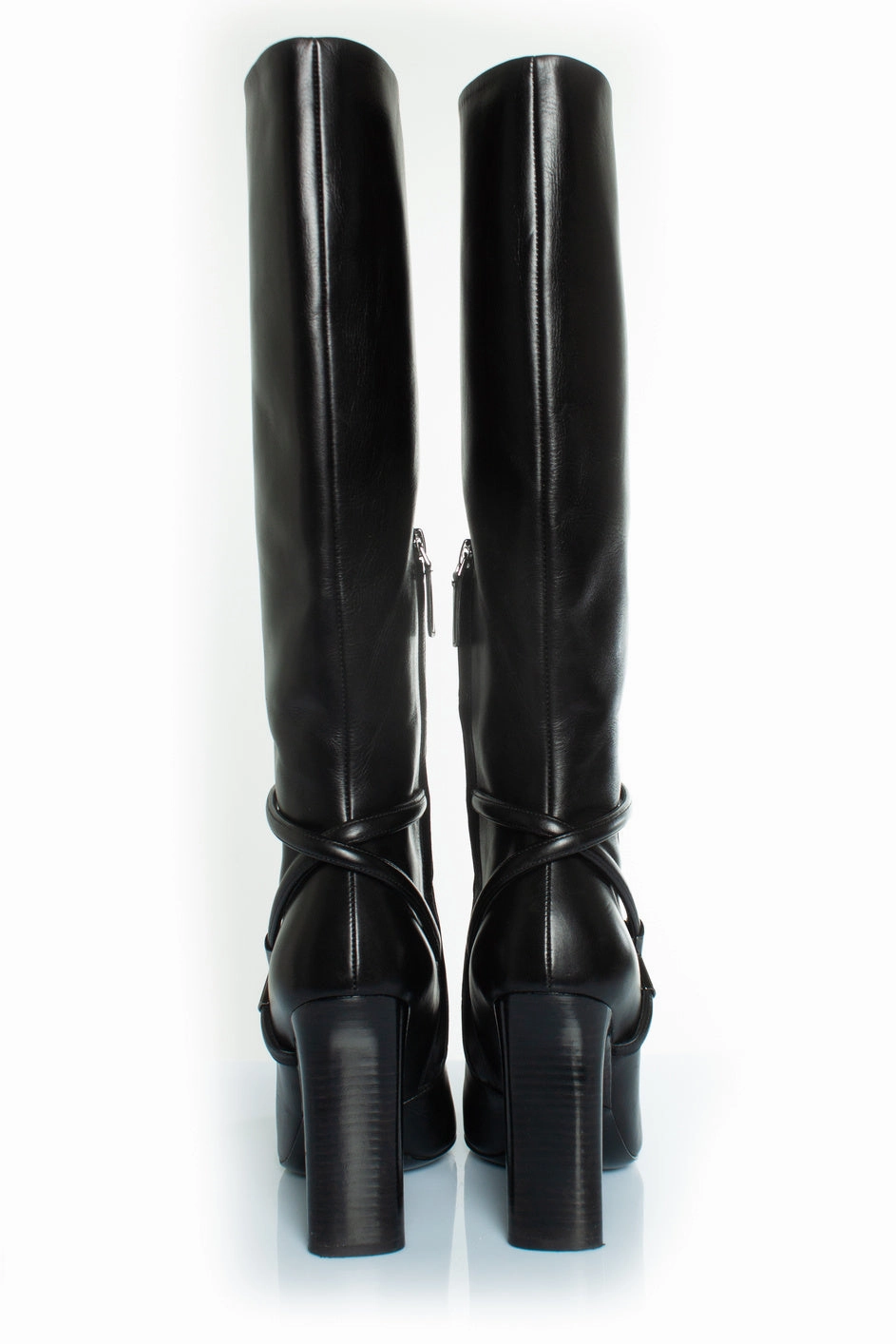 leather boots with T strap