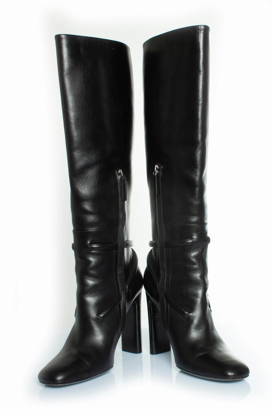 leather boots with T strap
