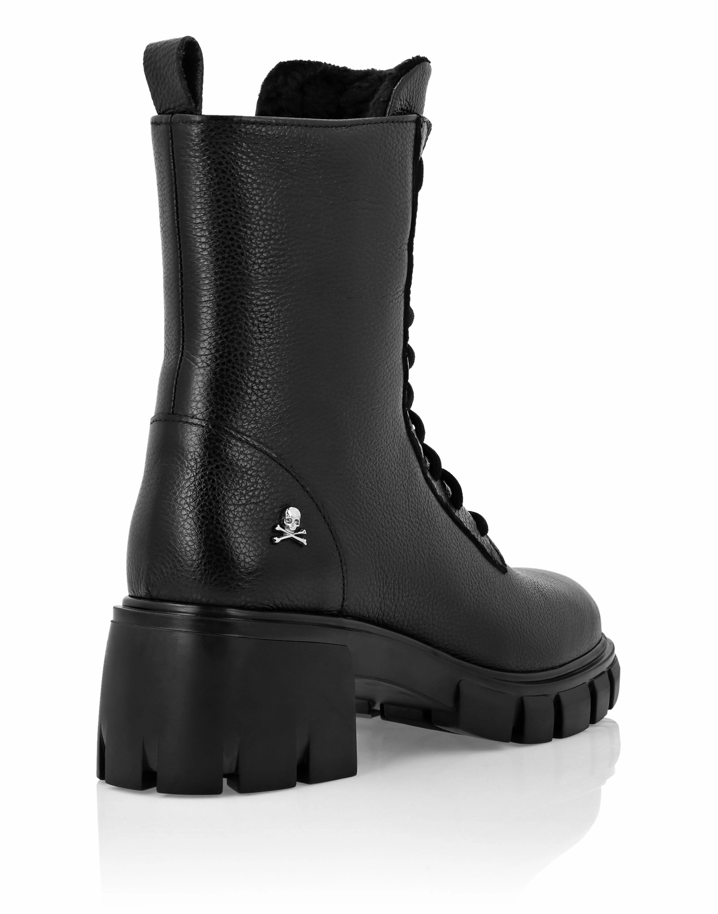 Leather Low Flat Boots