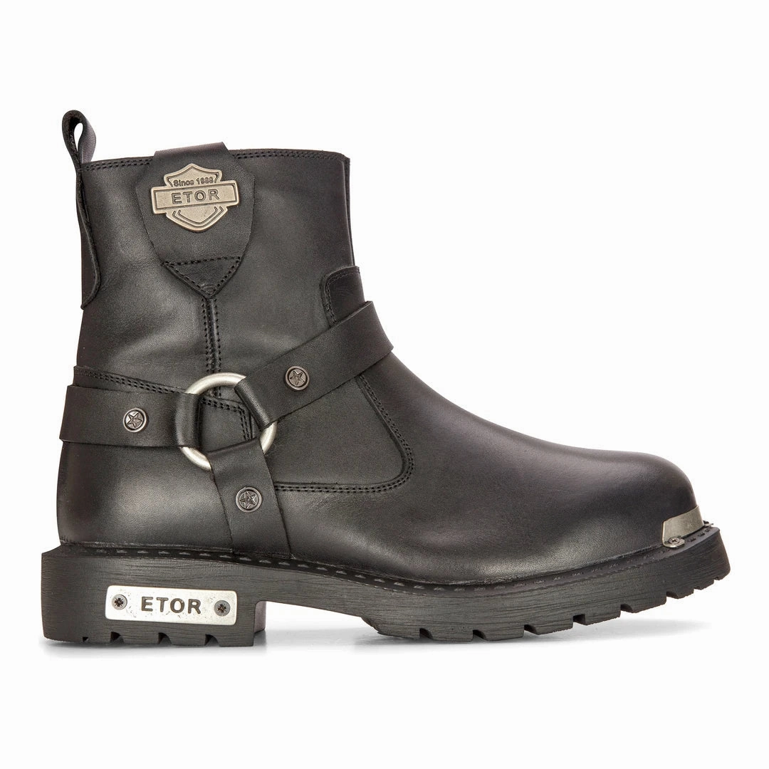 Leather Motorcycle Metal Toe Ankle Boots Sale on Mens Chukka Footwear