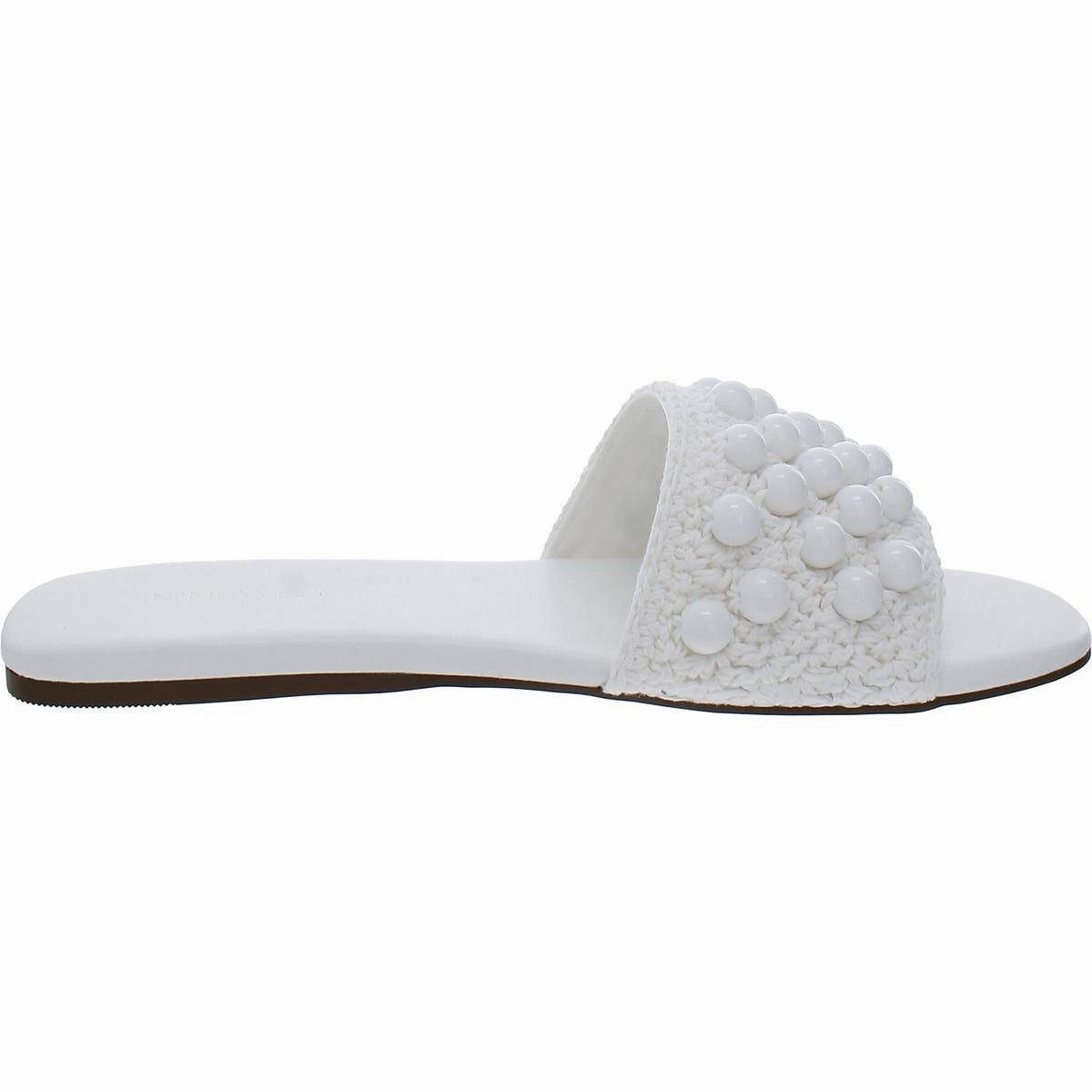LeeLee Womens Woven Embellished Slide Sandals
