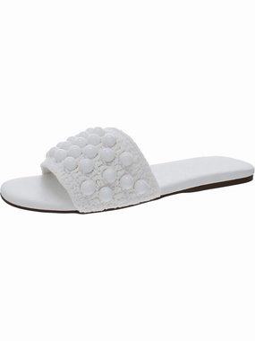LeeLee Womens Woven Embellished Slide Sandals Stylish Womens Sandals for less