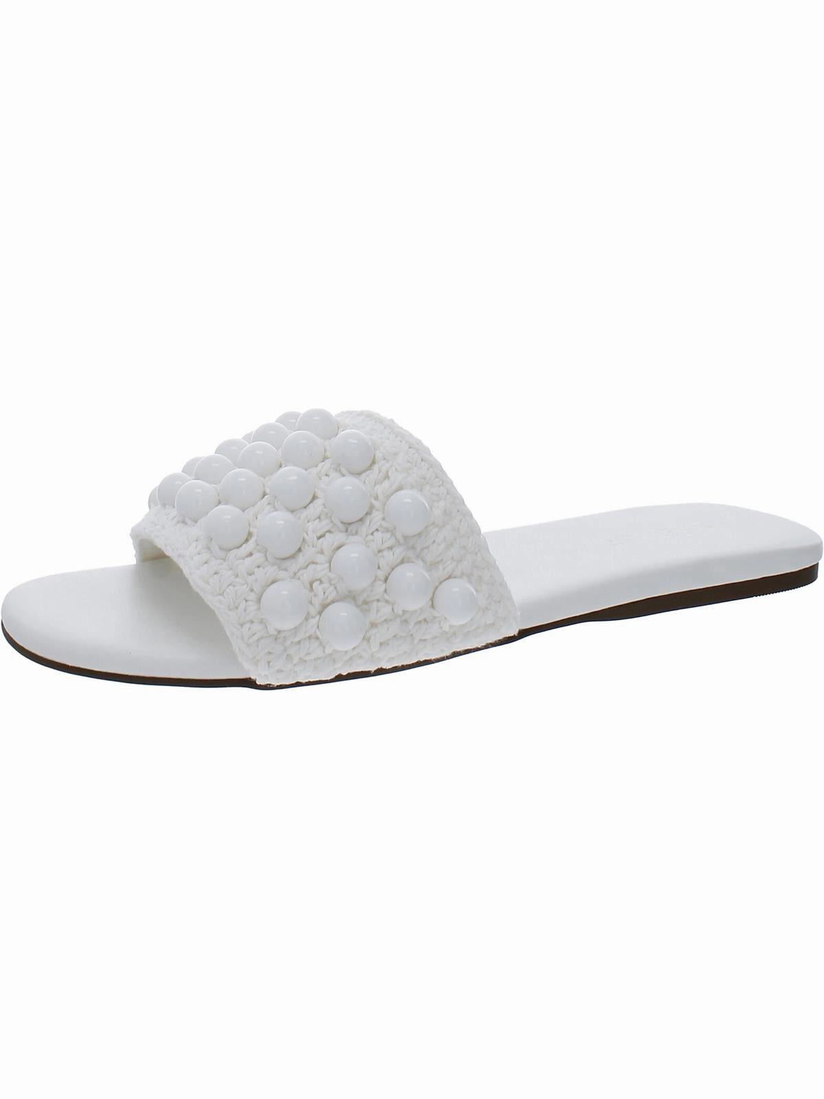 LeeLee Womens Woven Embellished Slide Sandals Stylish Womens Sandals for less