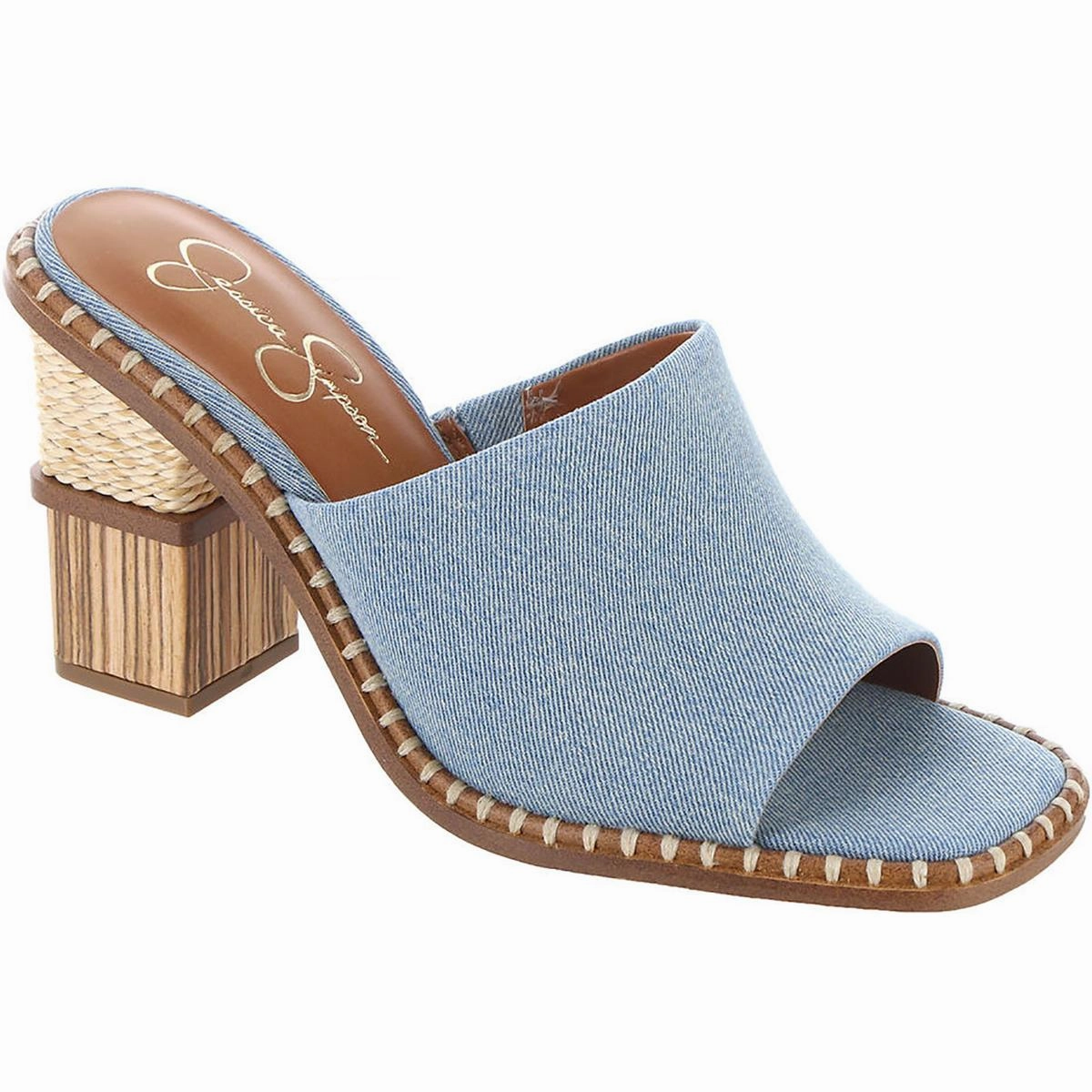 Lendrila Womens Block Heel Slip-On Heels