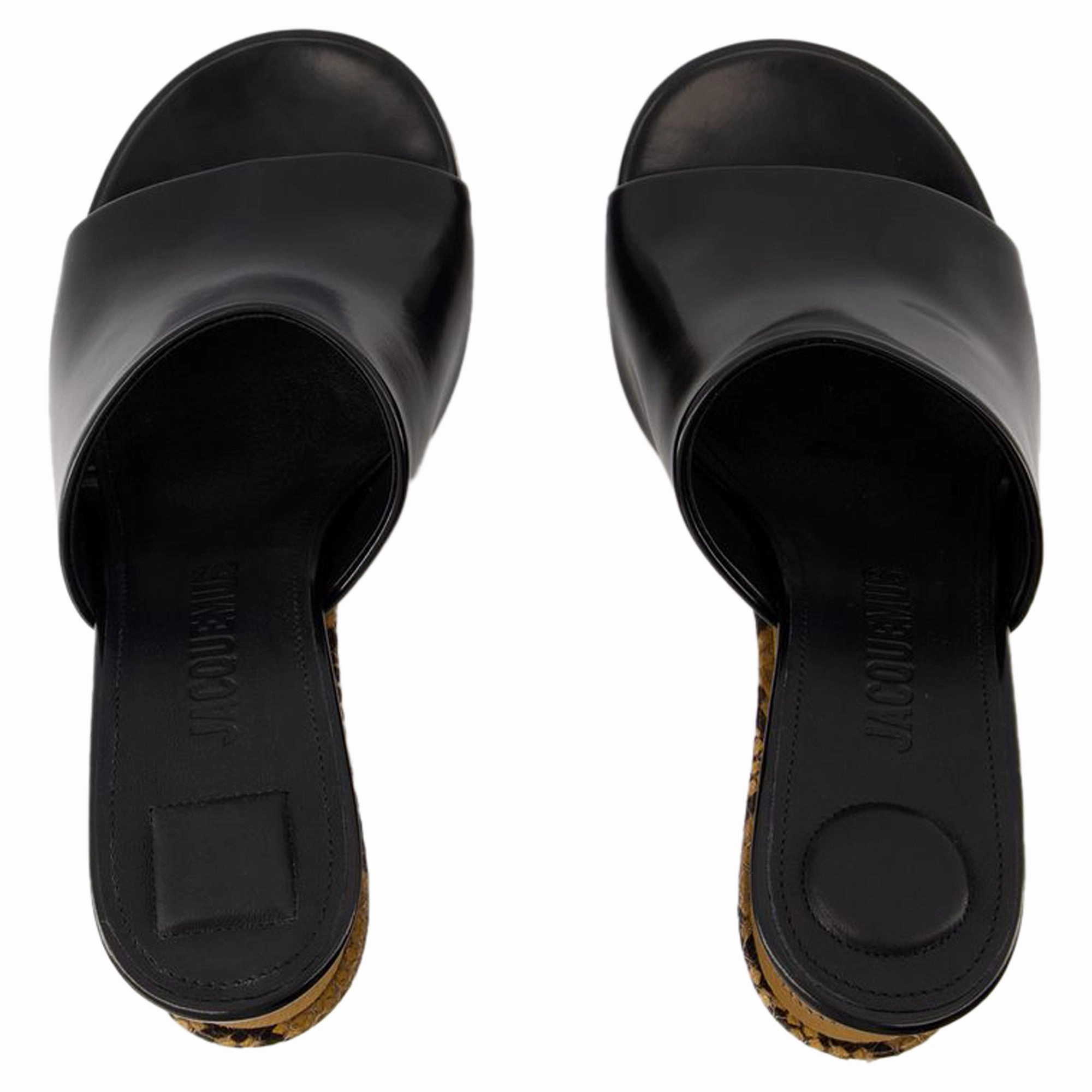 Les Doubles Mules Sandals - Jacquemus - Leather - Black