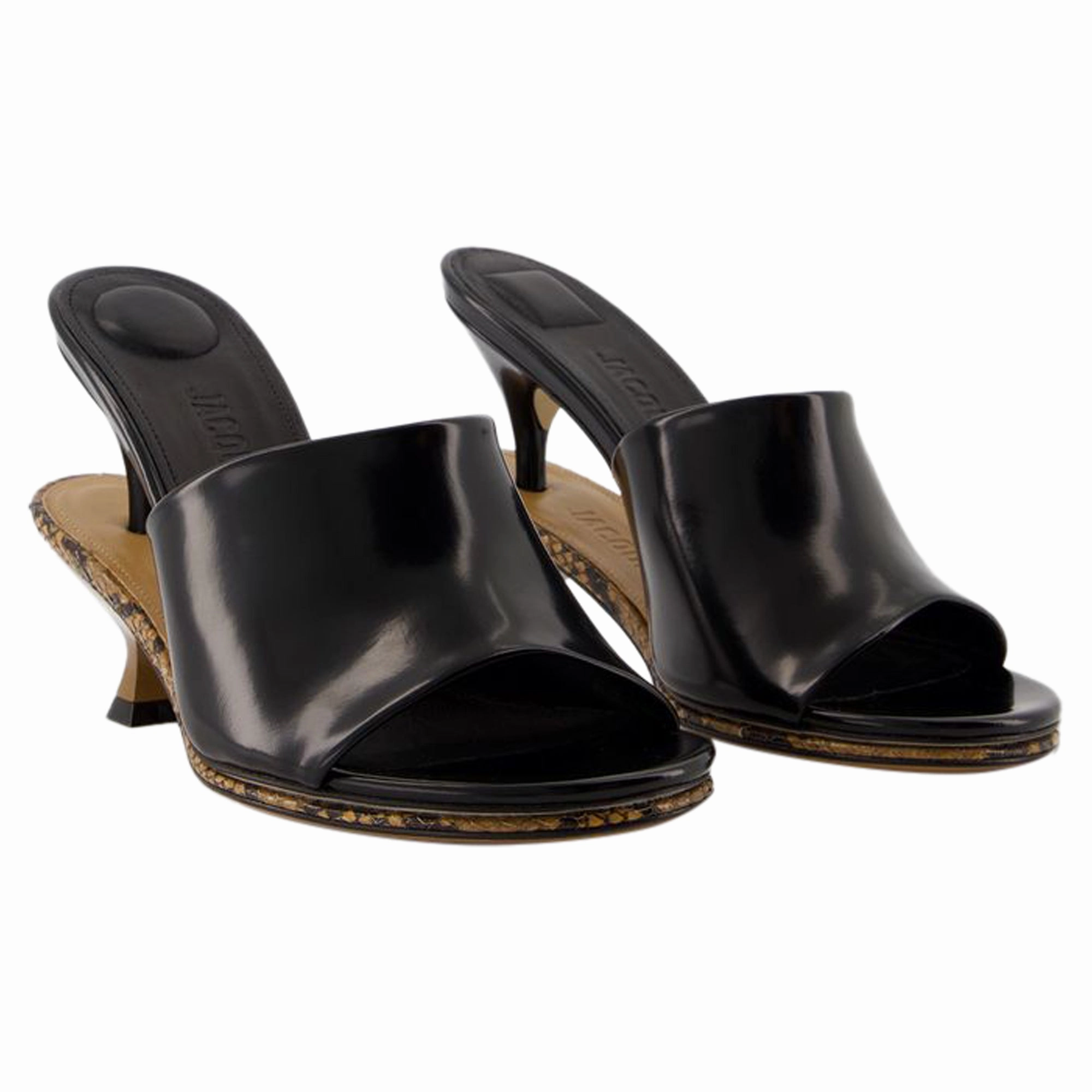 Les Doubles Mules Sandals - Jacquemus - Leather - Black