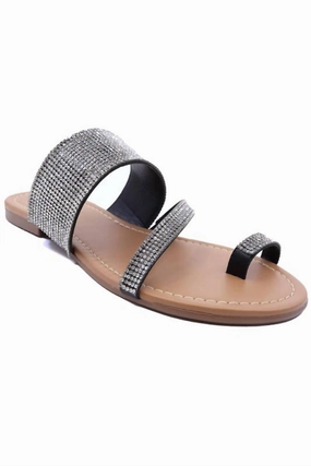 Lexi 12 Sandals Rhinestones In Black Lightweight Womens Sandals discount
